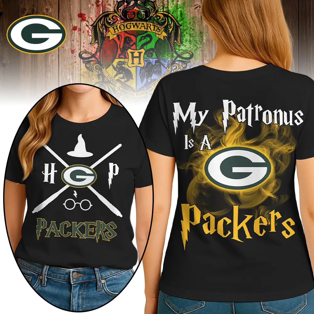 Green Bay Packers | Premium NFL and Harry Potter Fan Shirt HI – HuddleStyle.com - Image 2