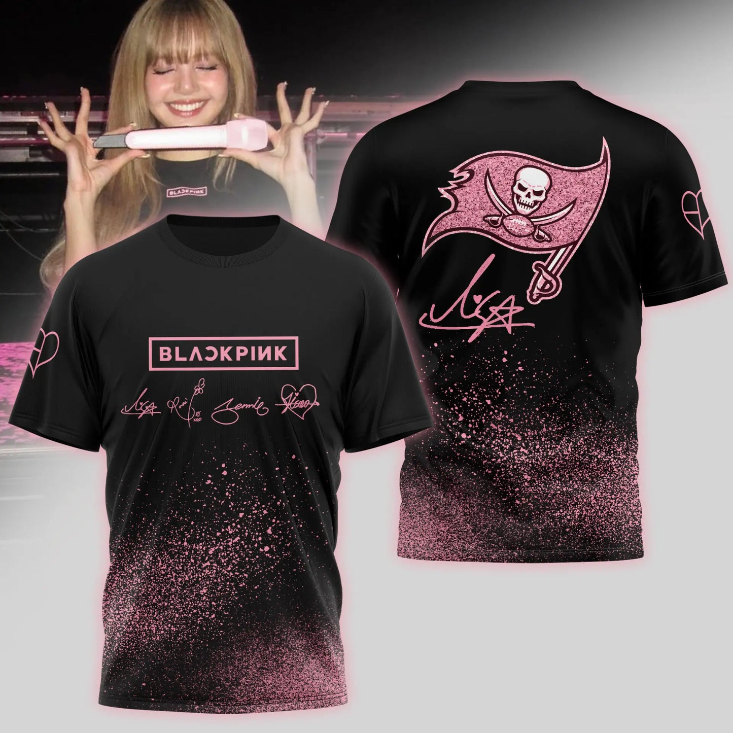 Tampa Bay Buccaneers | Premium NFL x BlackPink 3D Shirt TD – HuddleStyle.com - Image 4