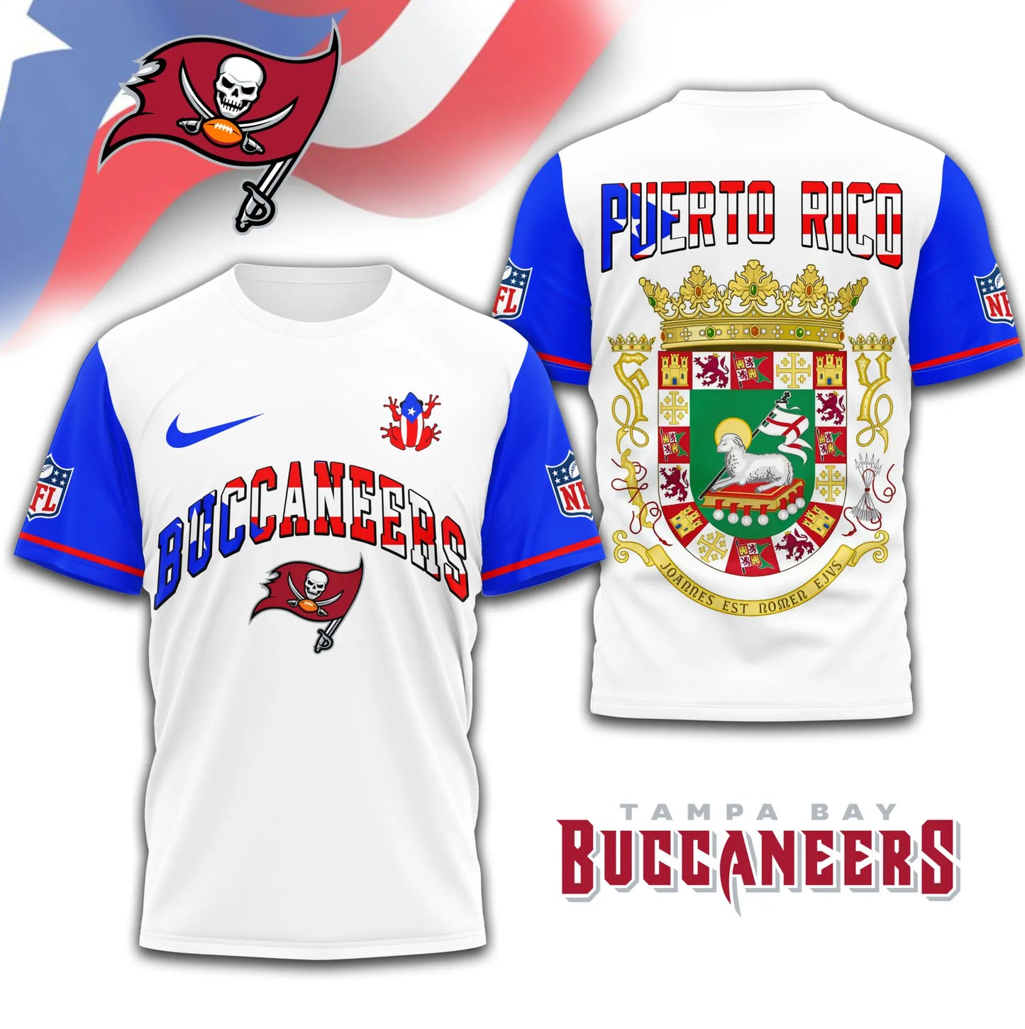 Tampa Bay Buccaneers | Premium NFL x Puerto Rico 3D Shirt TD – HuddleStyle.com - Image 4