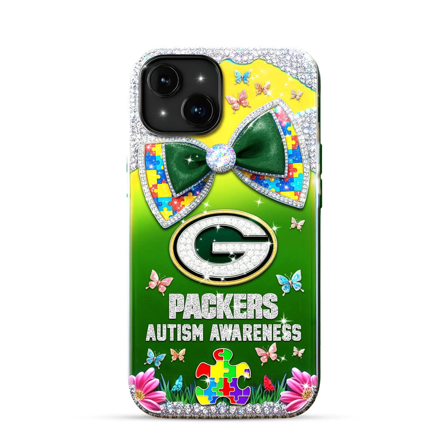 Green Bay Packers | Premium NFL Autism Awareness Phonecase TD – HuddleStyle.com - Image 2