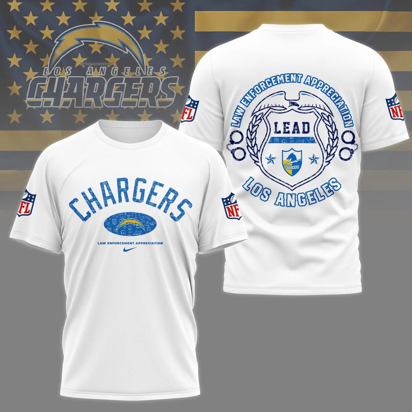 Los Angeles Chargers | Premium Law Appreciation Month 3D Shirt NY – HuddleStyle.com - Image 6