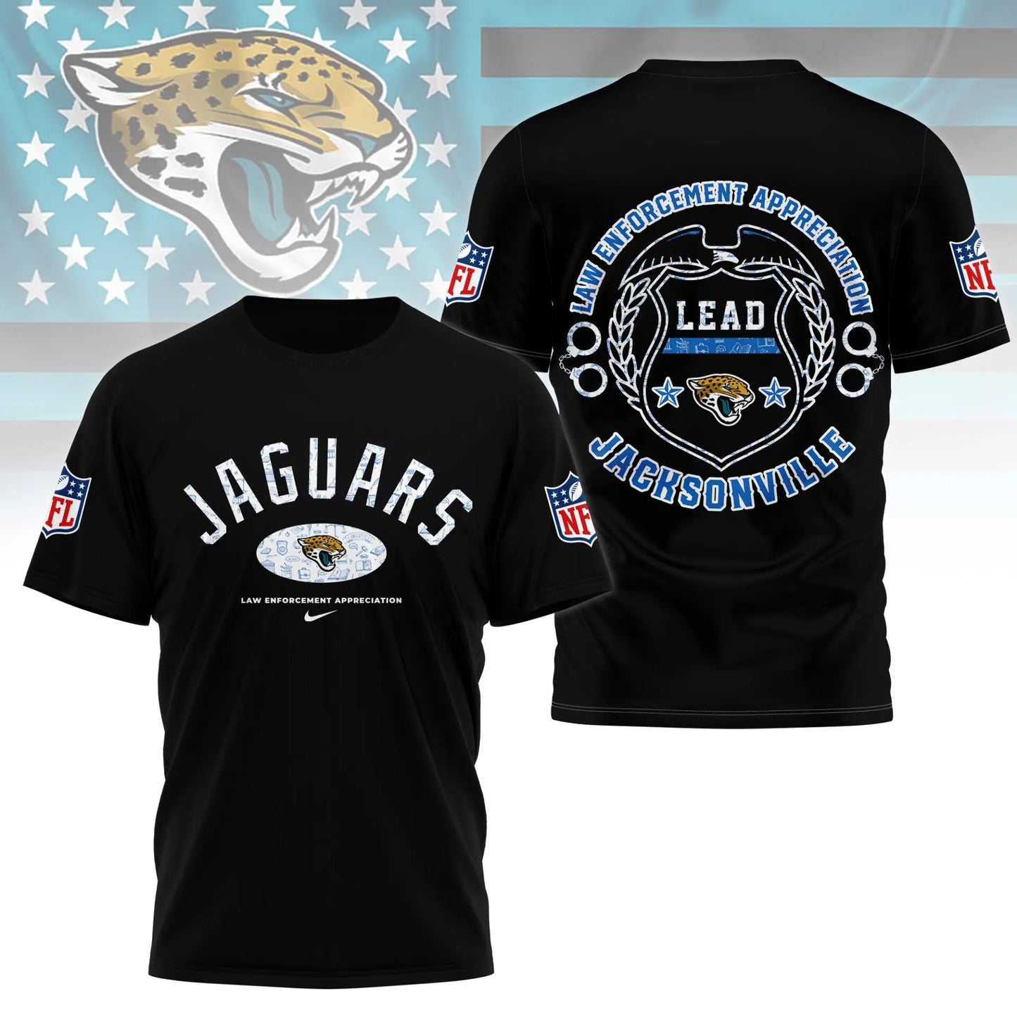 Jacksonville Jaguars | Premium Law Appreciation Month 3D Shirt NY – HuddleStyle.com - Image 5