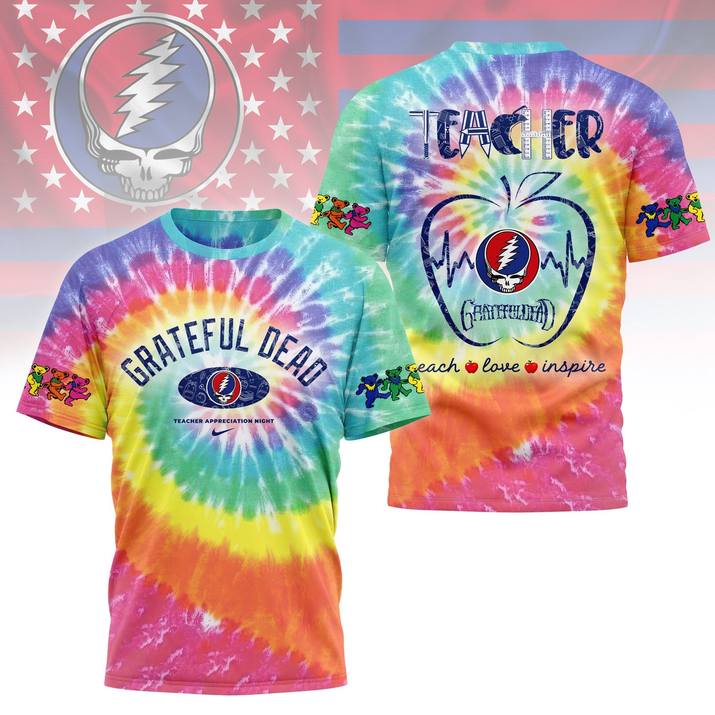 Grateful Dead Teacher Appreciation Month 3D Shirt NY