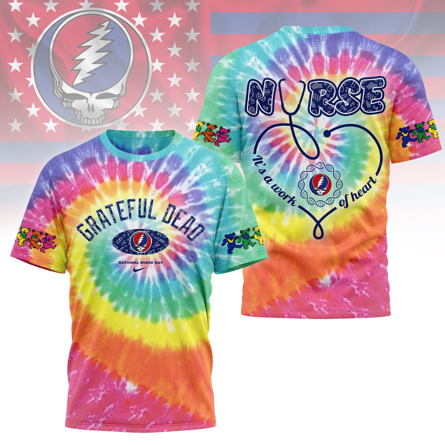 Grateful Dead Nurse Appreciation Month 3D Shirt NY