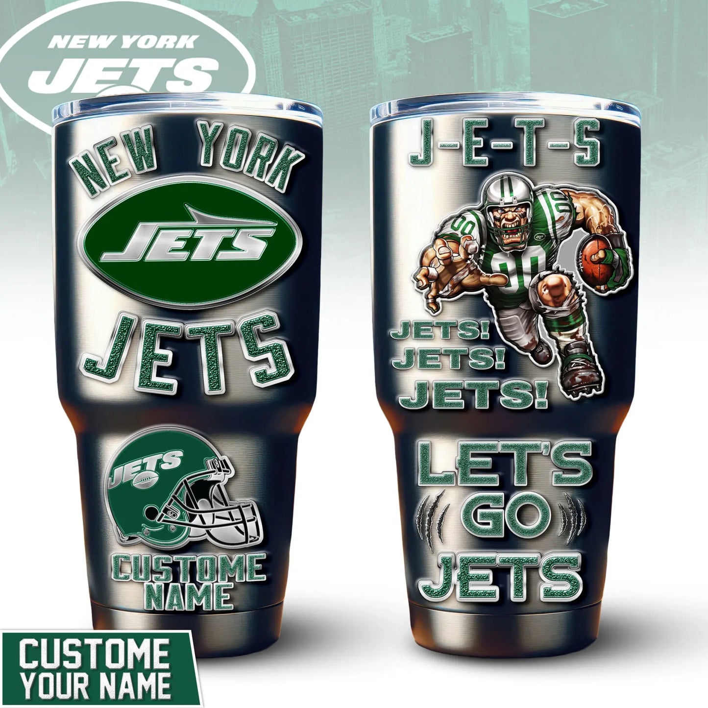 New York Jets | PREMIUM TUMBLER TD – HuddleStyle.com - Image 4