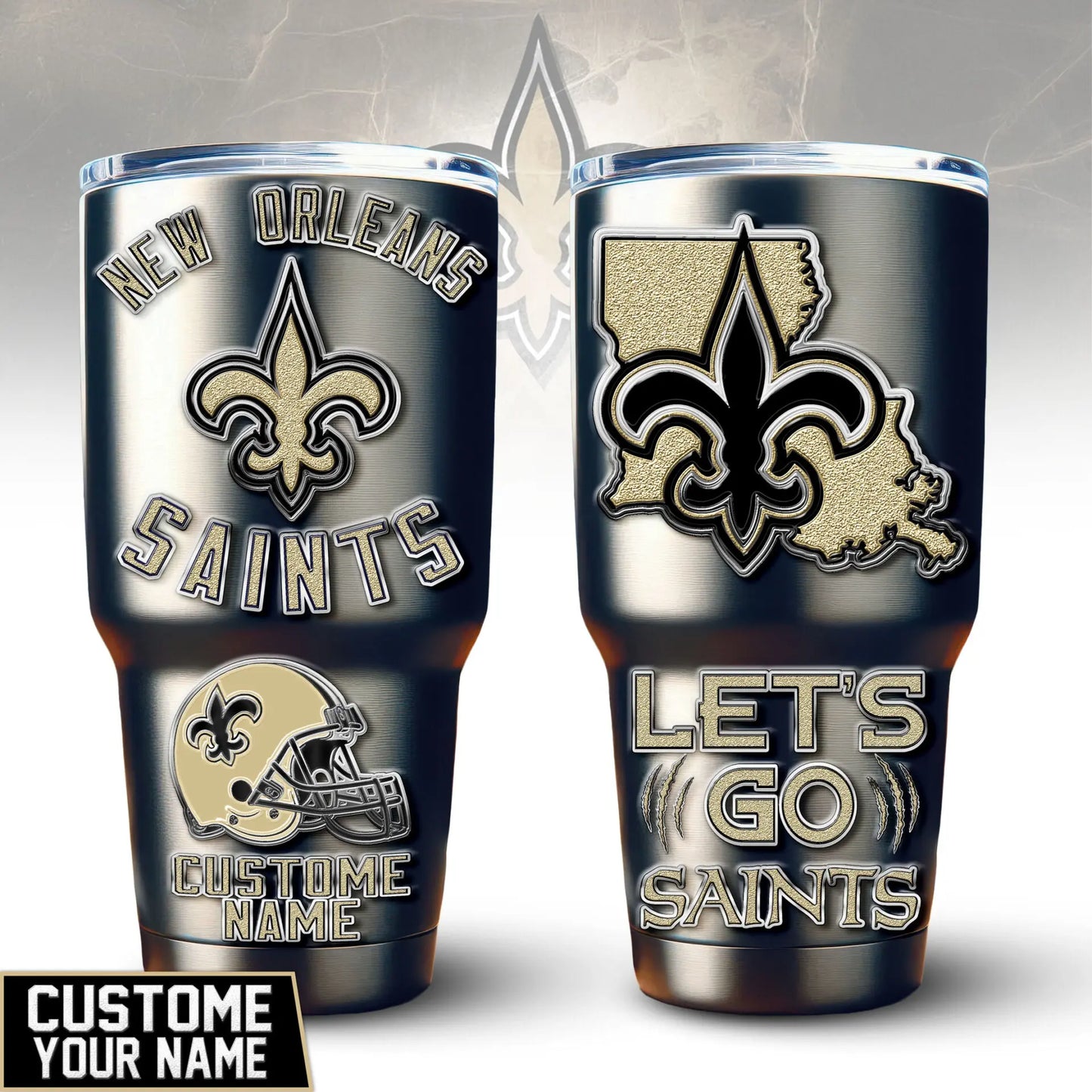 New Orleans Saints | PREMIUM TUMBLER TD – HuddleStyle.com - Image 3