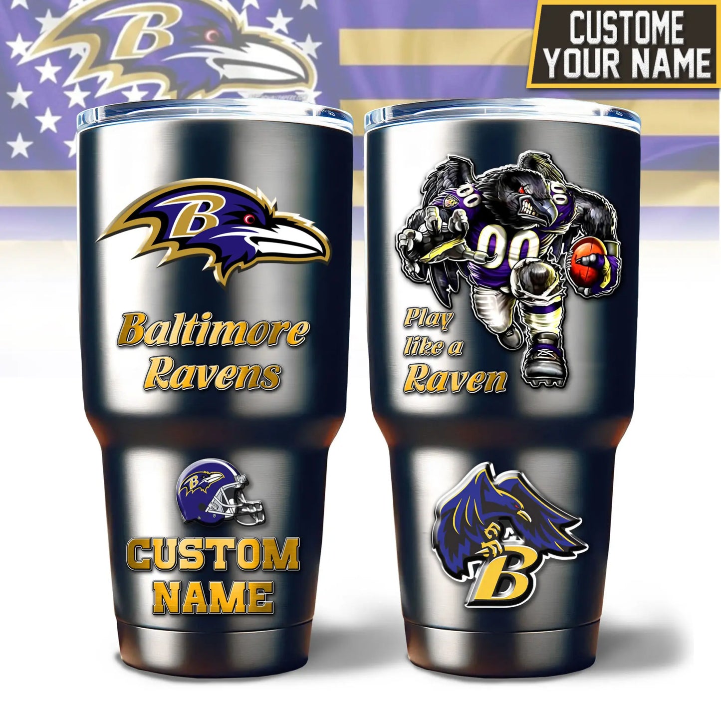 Baltimore Ravens | PREMIUM TUMBLER TD – HuddleStyle.com - Image 2