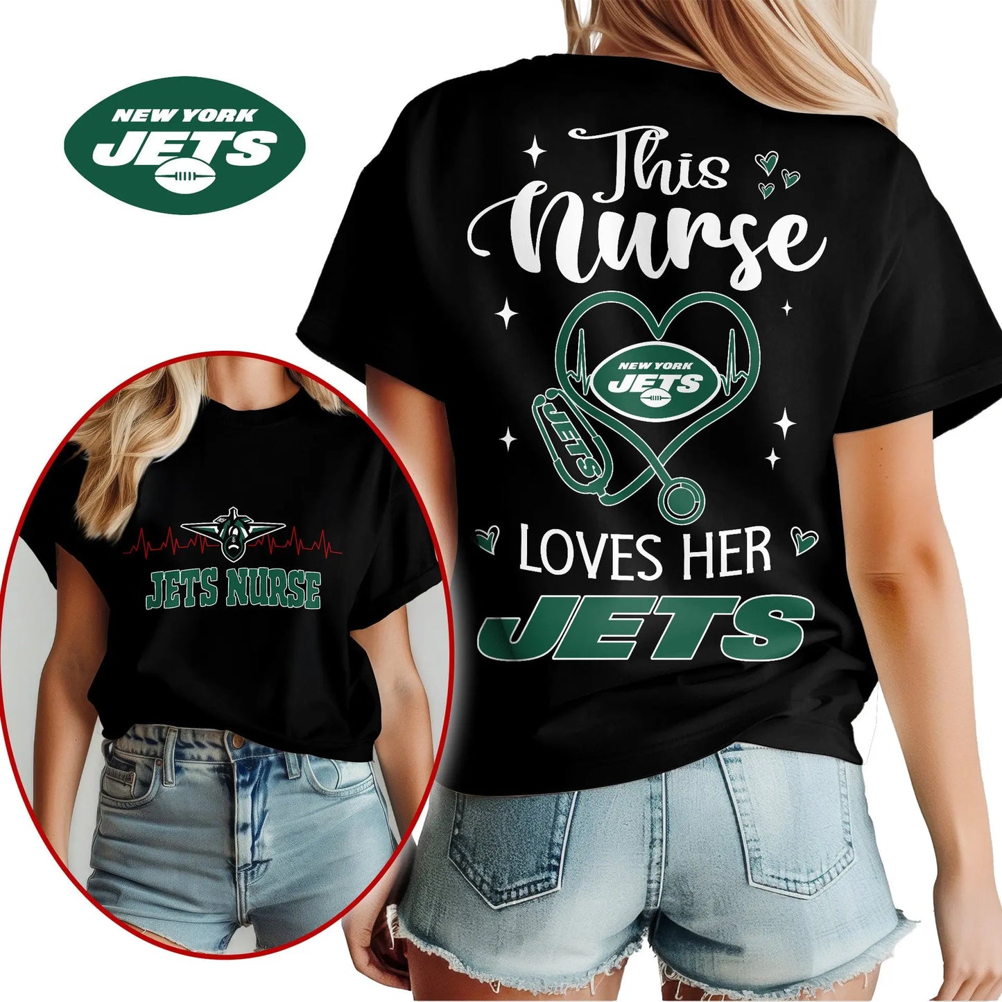 New York Jets | Premium Nurse Appreciation Month Women’s Shirt NY – HuddleStyle.com - Image 3