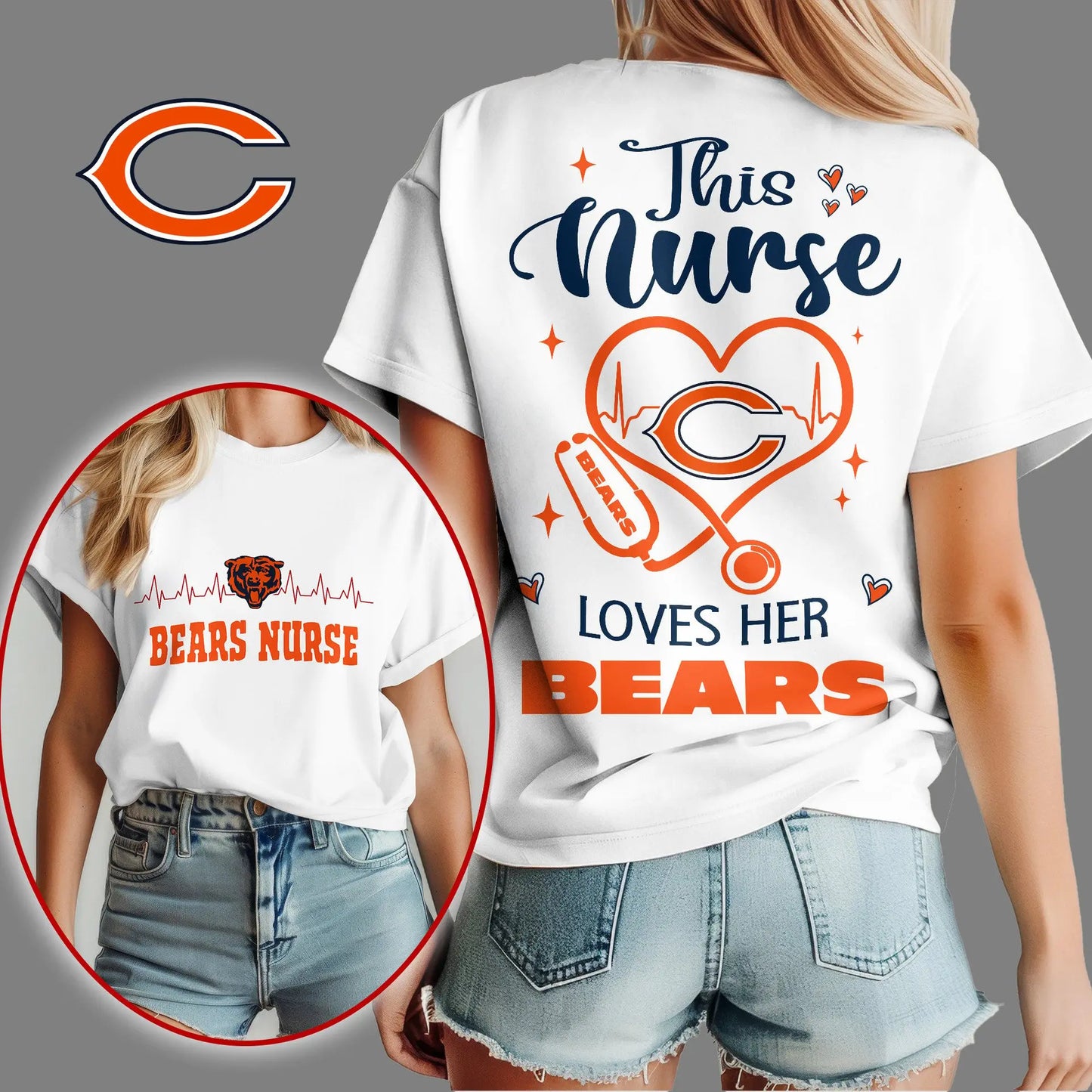 Chicago Bears | Premium Nurse Appreciation Month Women’s Shirt NY – HuddleStyle.com - Image 5