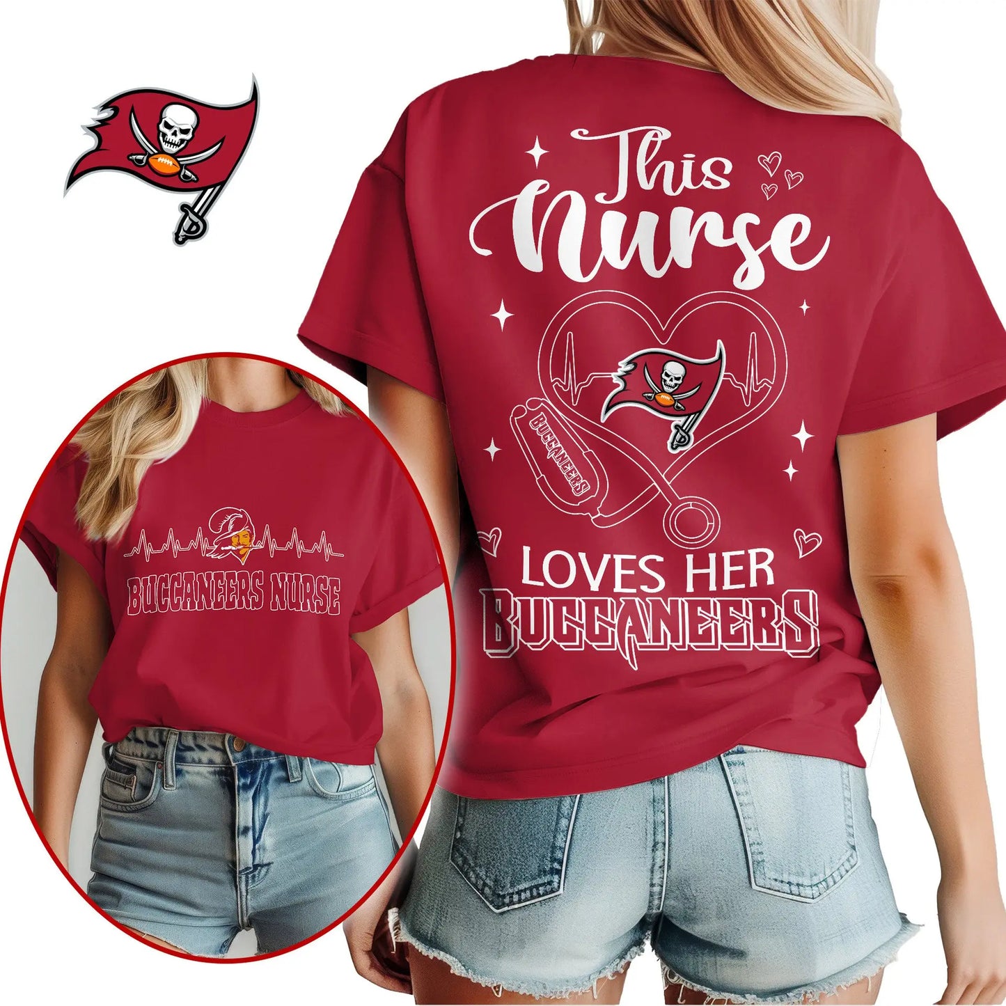 Tampa Bay Buccaneers | Premium Nurse Appreciation Month Women’s Shirt NY – HuddleStyle.com - Image 5