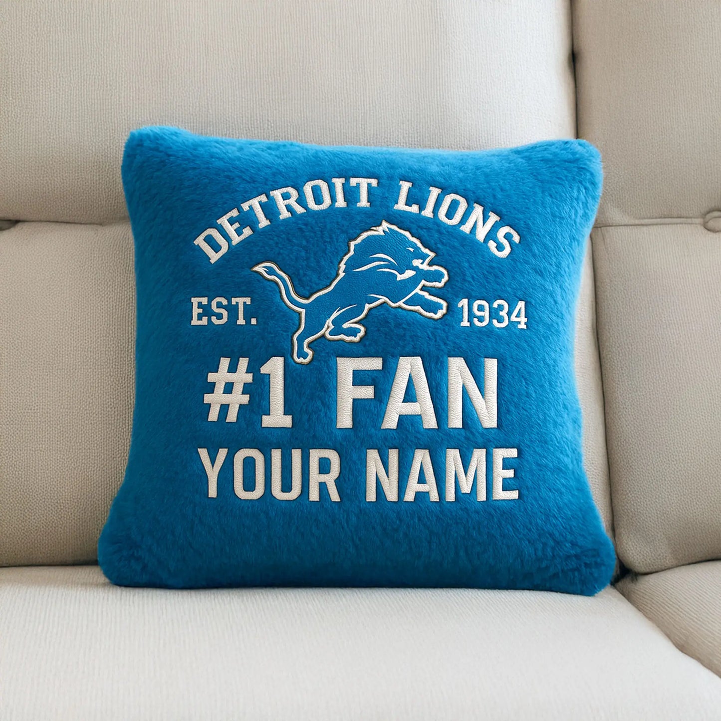 Detroit Lions | Premium Custom Decorative Pillow TD – HuddleStyle.com - Image 2