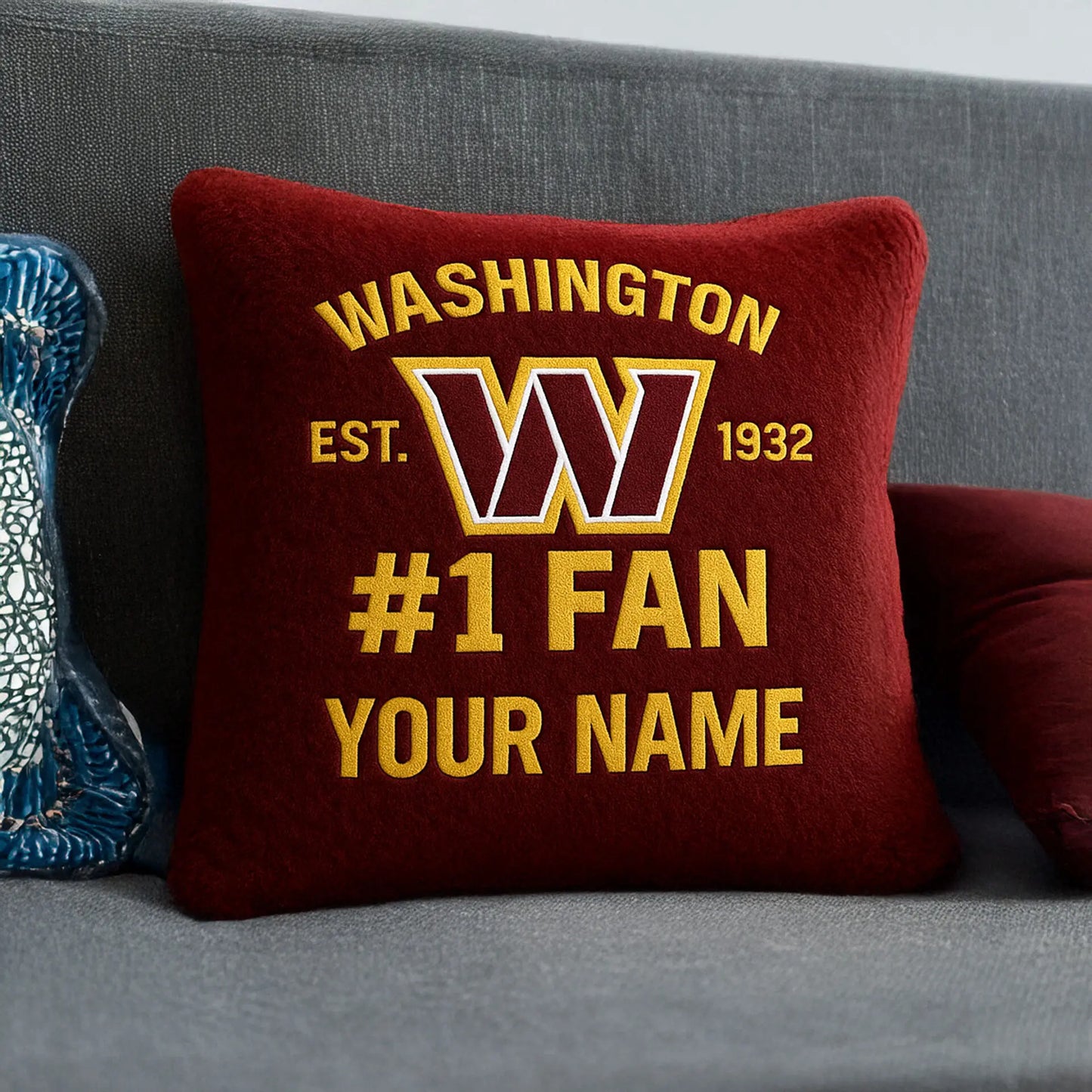 Washington Commanders | Premium Custom Decorative Pillow TD – HuddleStyle.com - Image 2