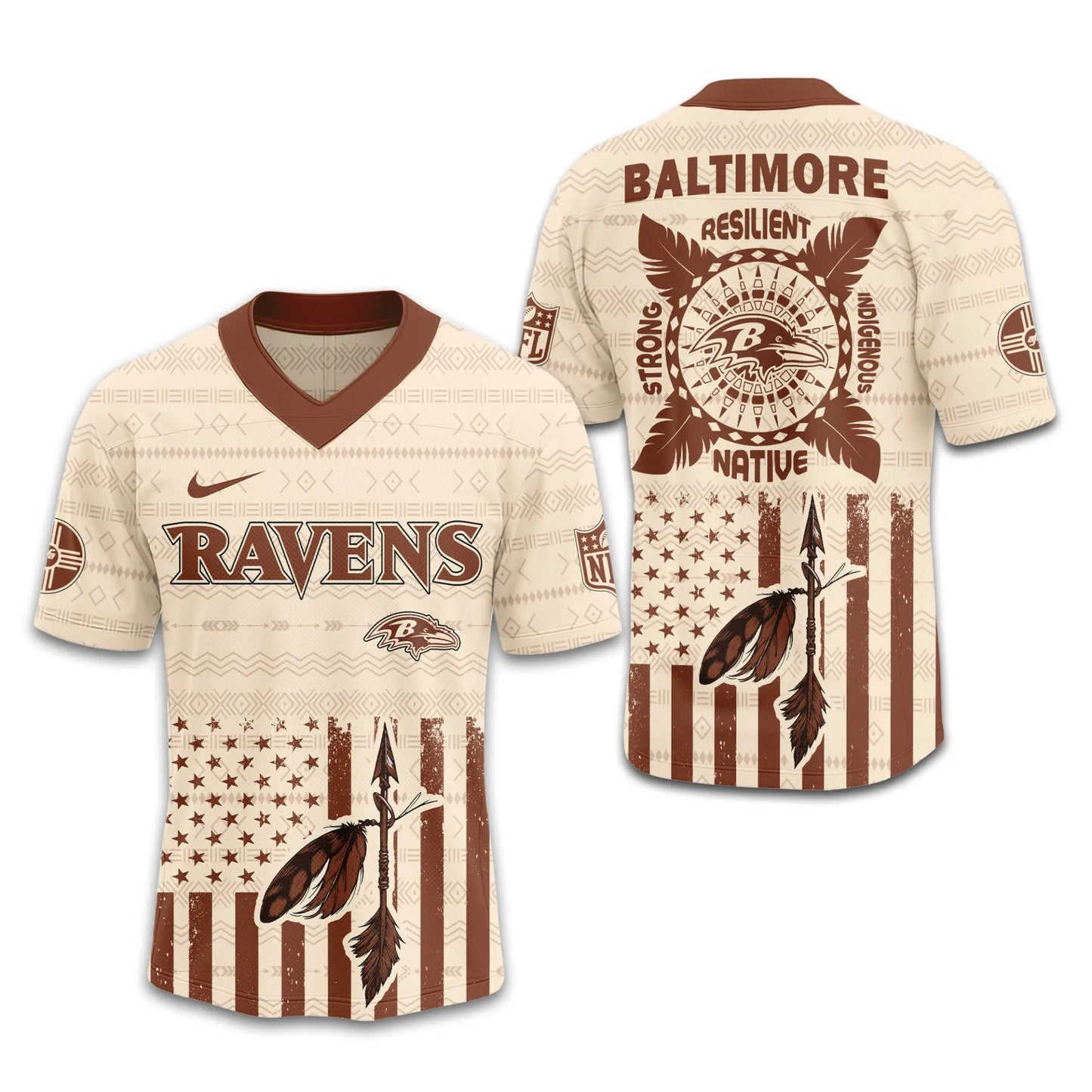 Baltimore Ravens | Premium Native American Jersey TD – HuddleStyle.com - Image 2