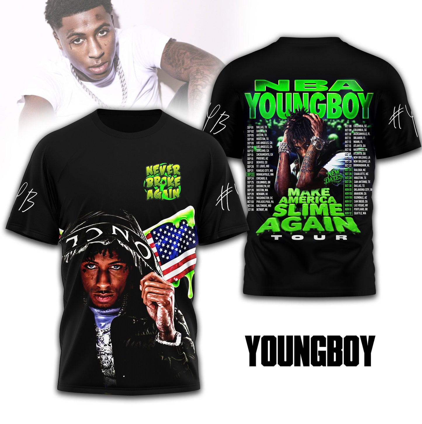 Premium NBAY Tour Date 3D Shirt TD