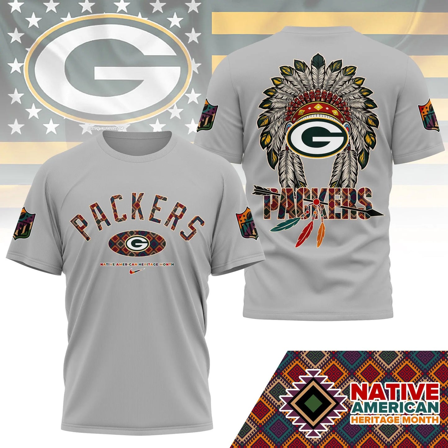Green Bay Packers |Premium Native American Heritage Month 3D Shirt NY – HuddleStyle.com - Image 5