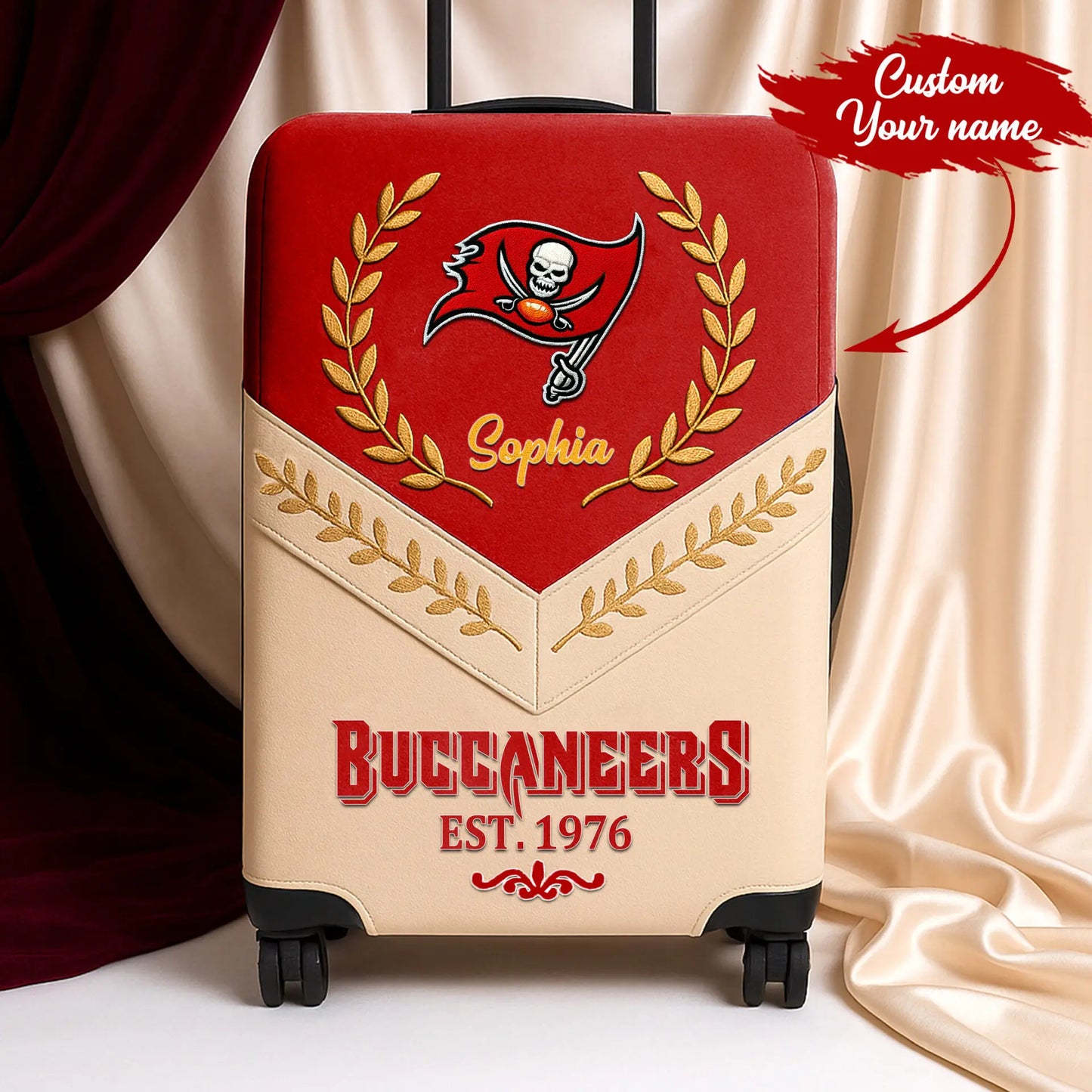 Tampa Bay Buccaneers | Premium Personalized Luggage Cover TD – HuddleStyle.com - Image 2