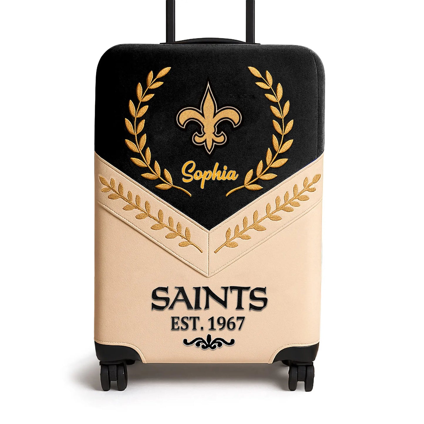 New Orleans Saints | Premium Personalized Luggage Cover TD – HuddleStyle.com - Image 2