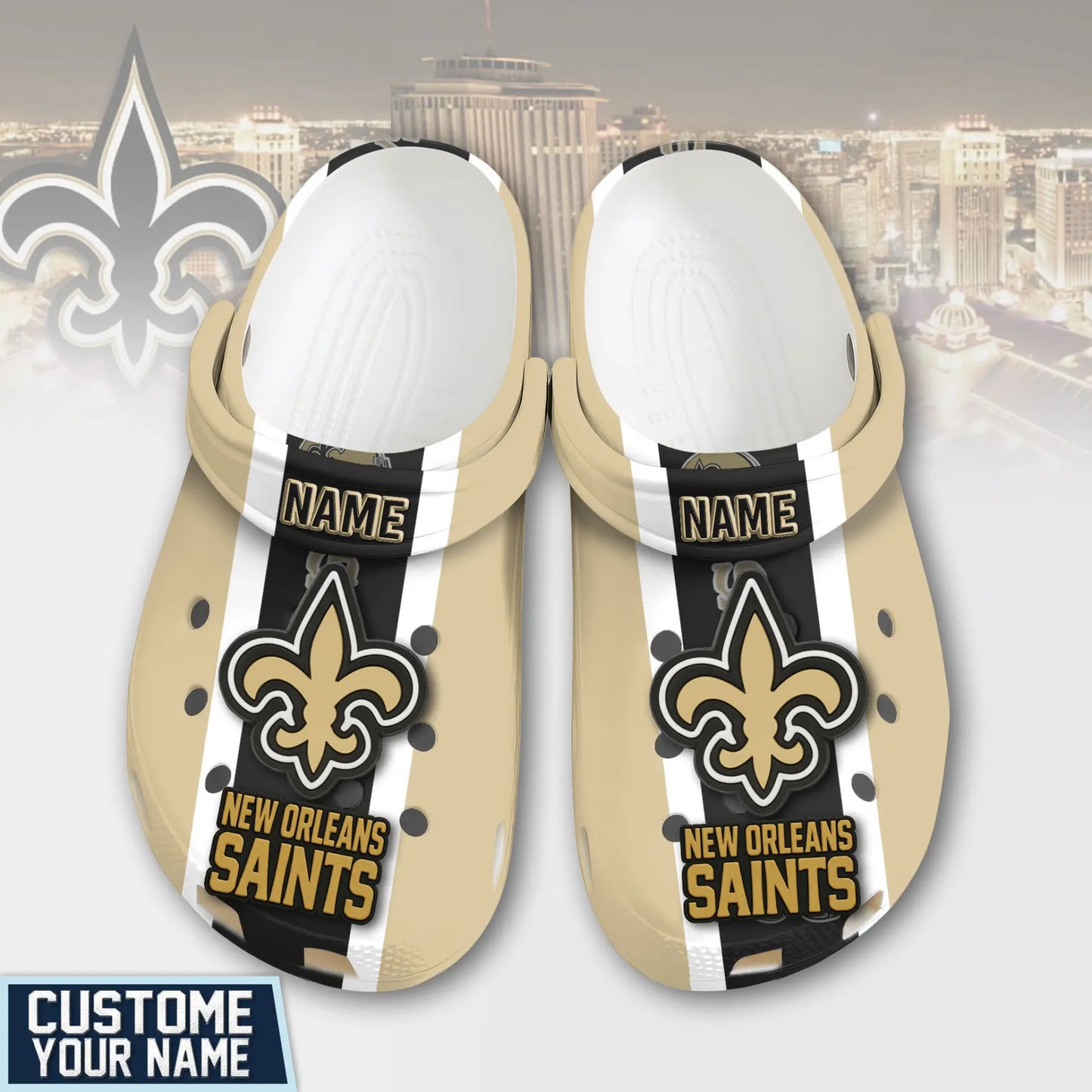 New Orleans Saints | PREMIUM NFL CLOGS TD – HuddleStyle.com - Image 2