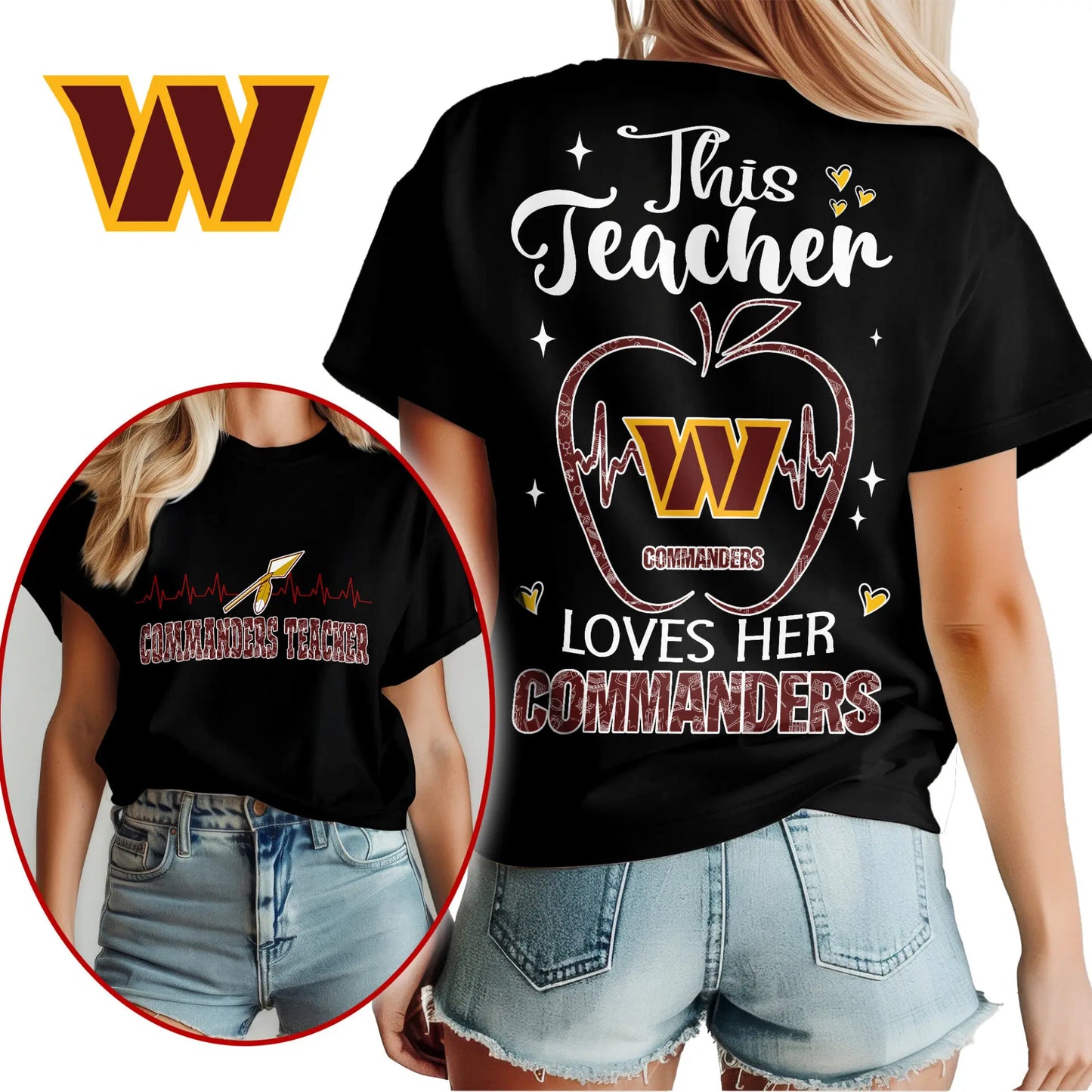 Washington Commanders | Premium Teacher Appreciation Month Women Shirt NY – HuddleStyle.com - Image 4