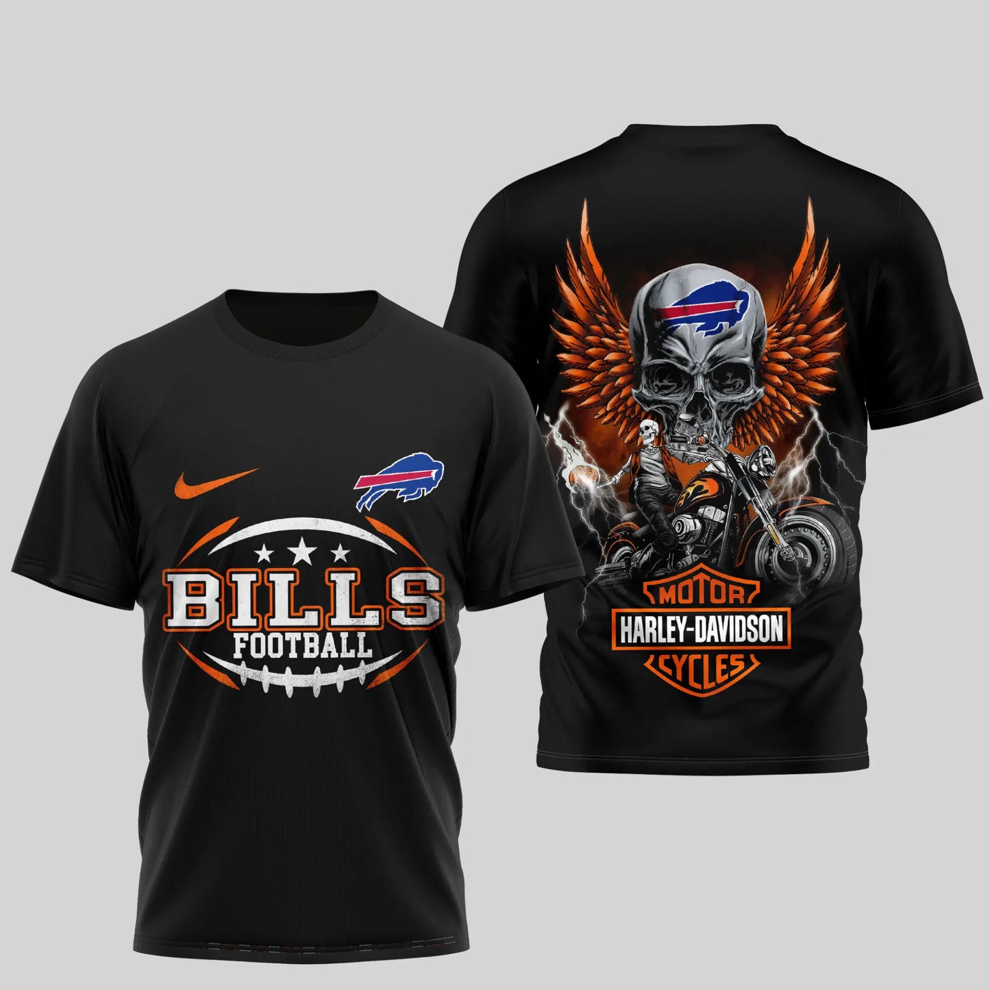 Buffalo Bills | Premium NFL Harley Davidson 3D Shirt TD – HuddleStyle.com - Image 4
