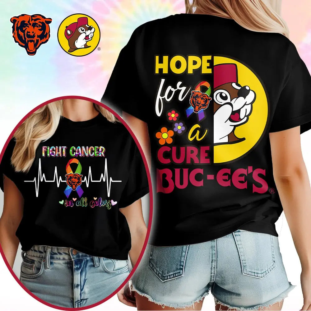 Chicago Bears | Premium NFL Bucee Cancer Awareness Woman Shirt – HuddleStyle.com - Image 3