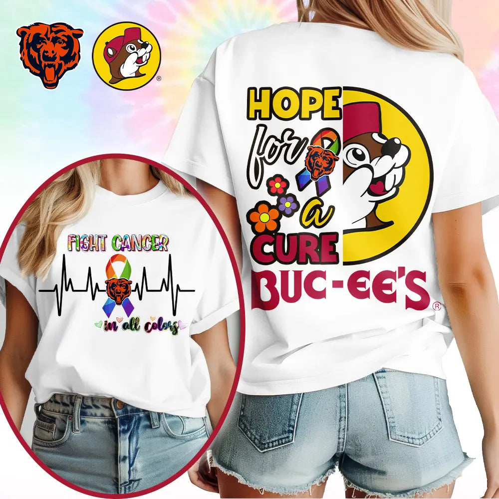 Chicago Bears | Premium NFL Buc-ee Cancer Awareness Woman Shirt – HuddleStyle.com - Image 3
