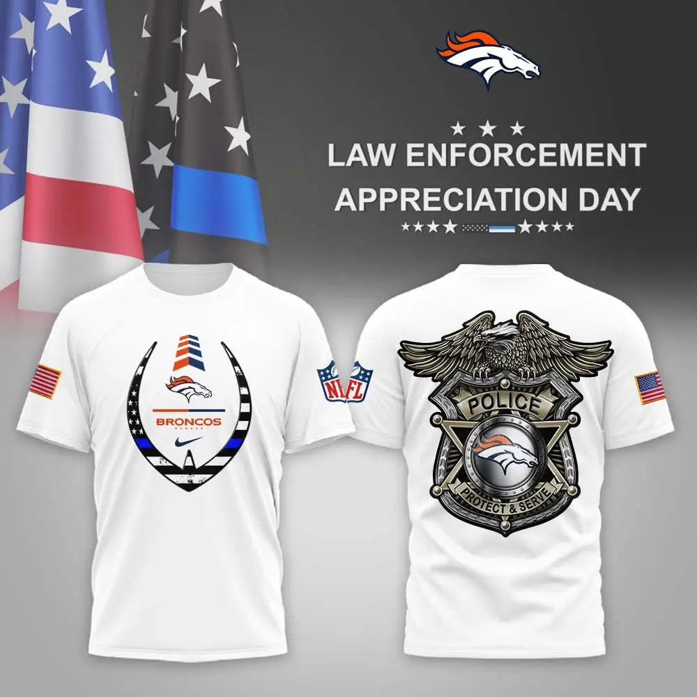 Denver Broncos | Premium NFL Law Enforcement Appreciation Day 3D Shirt MM – HuddleStyle.com - Image 2