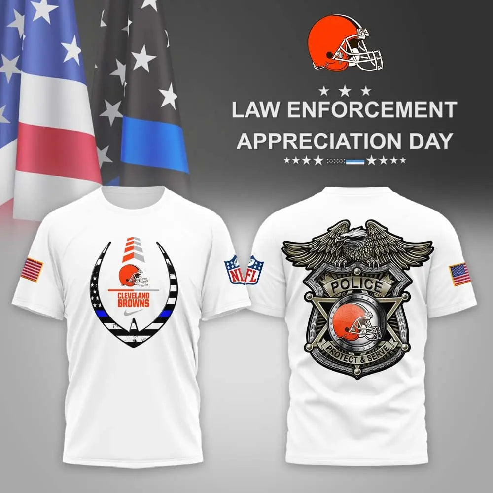 Cleveland Browns | Premium NFL Law Enforcement Appreciation Day 3D Shirt MM – HuddleStyle.com - Image 2