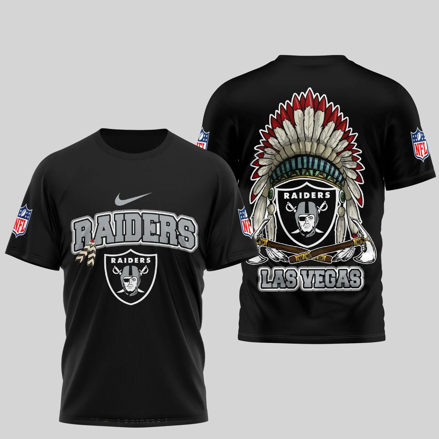 Las Vegas Raiders | Premium Native American Leather 3D Shirt TD – HuddleStyle.com - Image 3