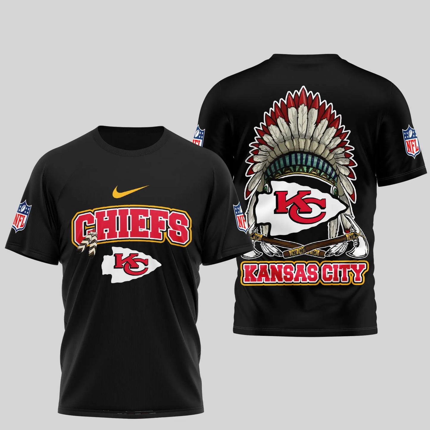 Kansas City Chiefs | Premium Native American Leather 3D Shirt TD – HuddleStyle.com - Image 3