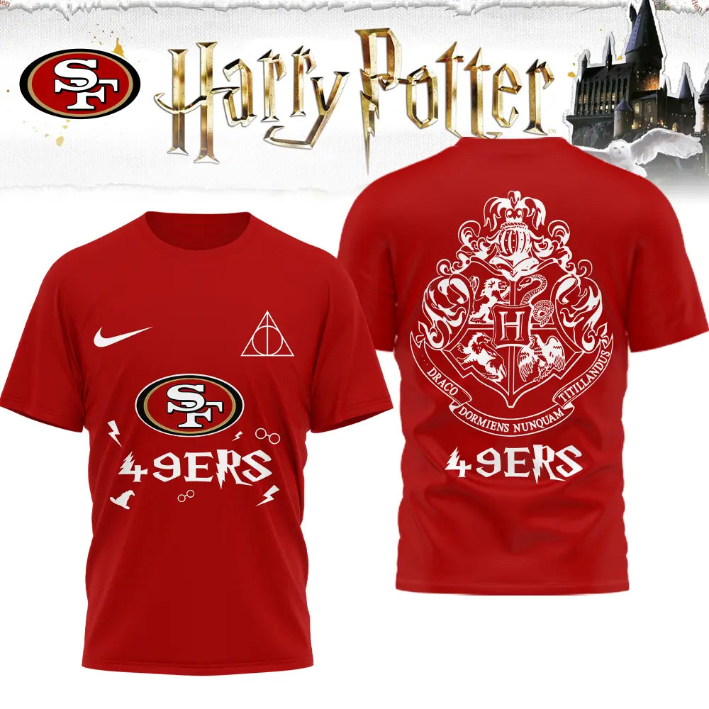 San Francisco 49ers | Premium NFL x Harry Potter 3D Shirt HI – HuddleStyle.com - Image 2
