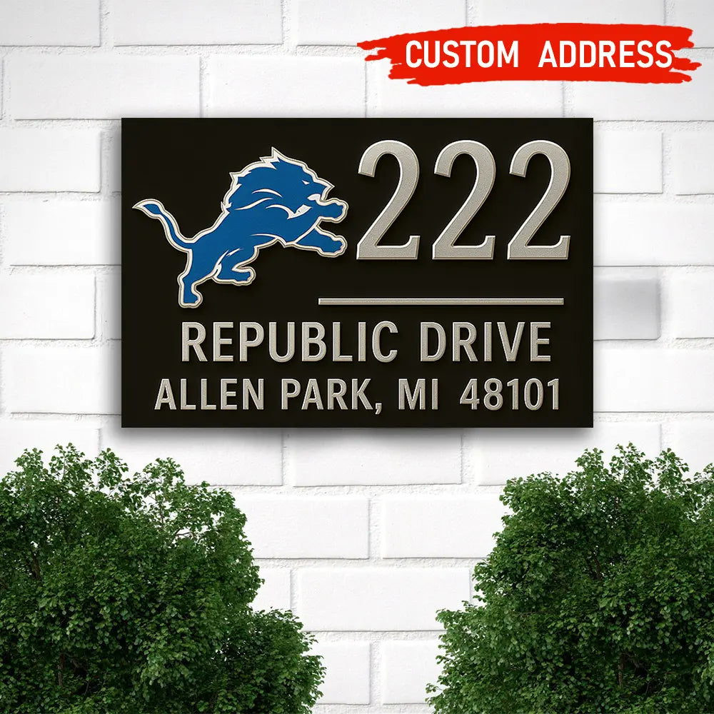 Detroit Lions | Premium NFL Address Sign HI – HuddleStyle.com - Image 3