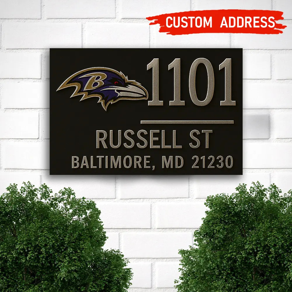 Baltimore Ravens | Premium NFL Address Sign HI – HuddleStyle.com - Image 3