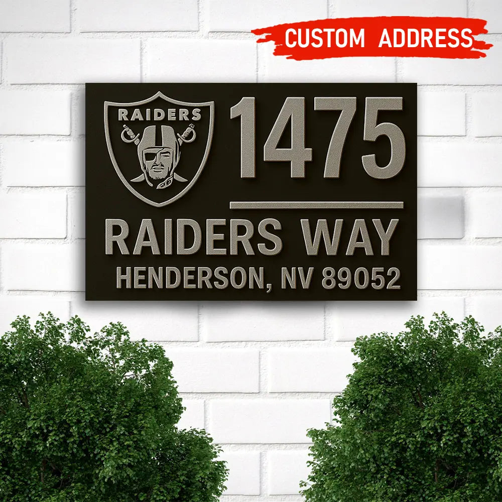 Las Vegas Raiders | Premium NFL Address Sign HI – HuddleStyle.com - Image 3