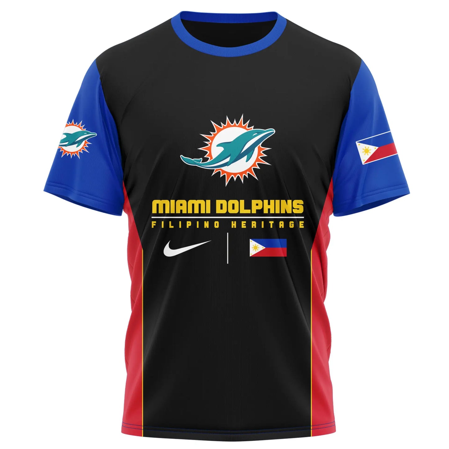 Miami Dolphins | Premium NFL Filipino Heritage Celebration 3D Shirt HI – HuddleStyle.com - Image 3