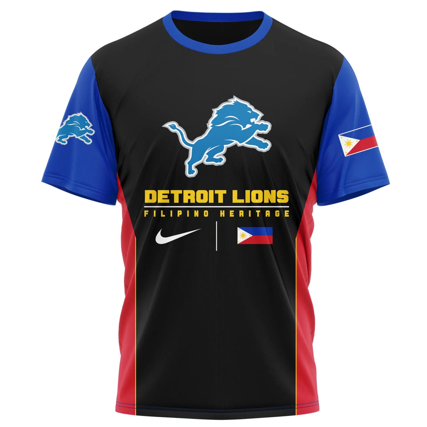 Detroit Lions | Premium NFL Filipino Heritage Celebration 3D Shirt HI – HuddleStyle.com - Image 3