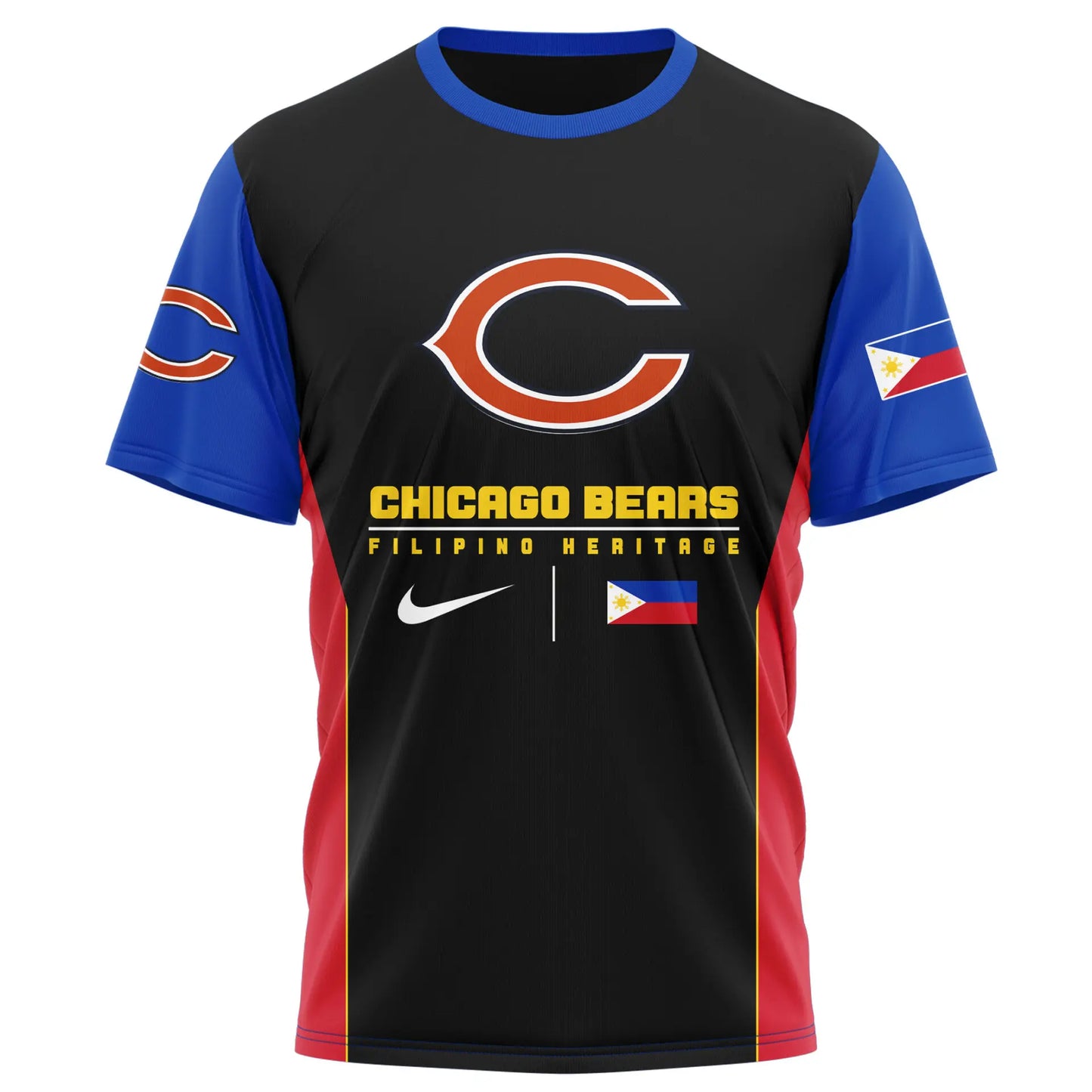 Chicago Bears | Premium NFL Filipino Heritage Celebration 3D Shirt HI – HuddleStyle.com - Image 3