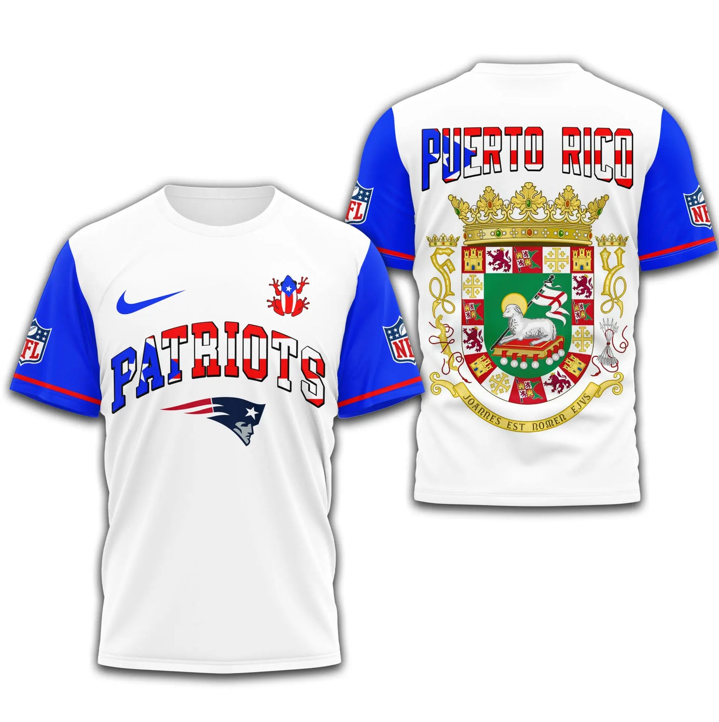 New England Patriots | Premium NFL x Puerto Rico 3D Shirt TD – HuddleStyle.com - Image 4