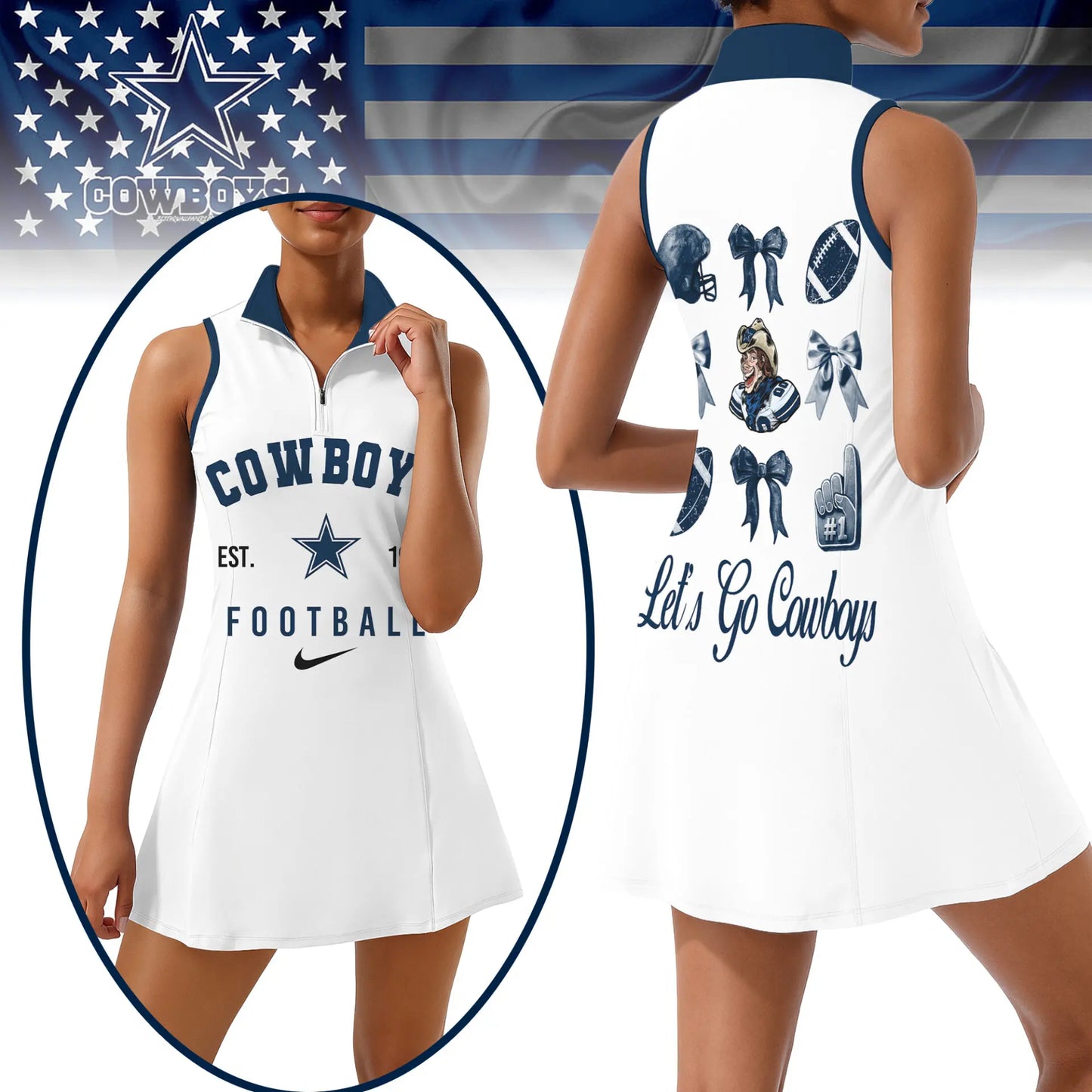 Dallas Cowboys | Premium Women Sport Dress NY – HuddleStyle.com - Image 4
