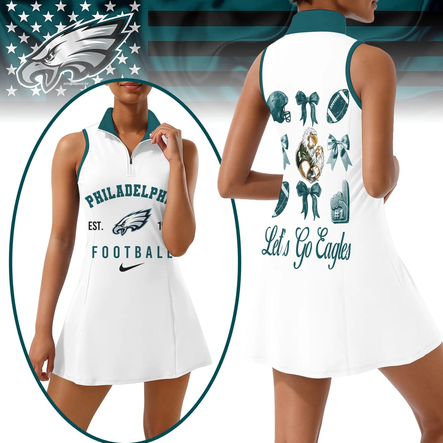 Philadelphia Eagles | Premium Women Sport Dress NY – HuddleStyle.com - Image 4