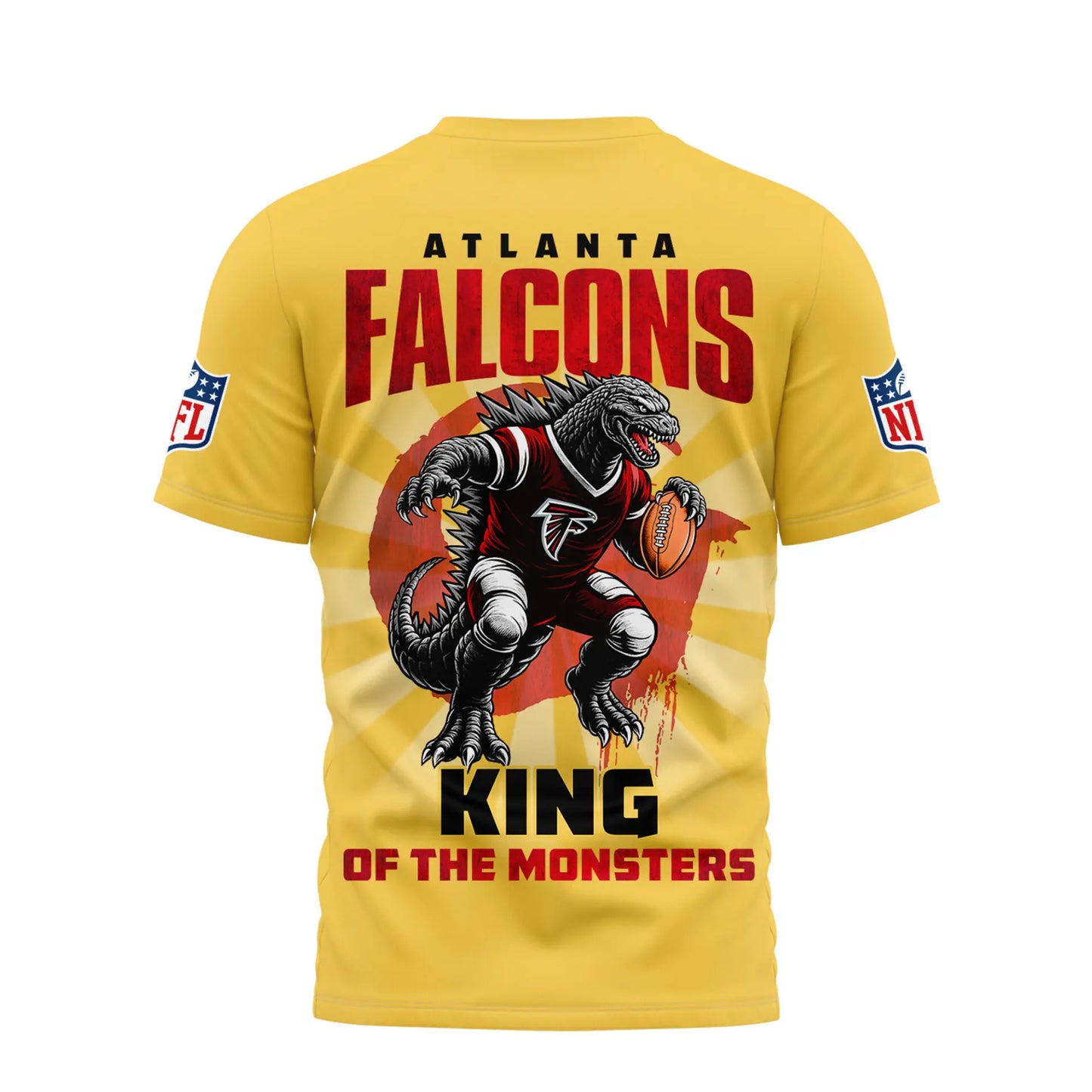 Atlanta Falcons | Premium NFL Godzilla King of the Monsters 3D Shirt NY – HuddleStyle.com - Image 3