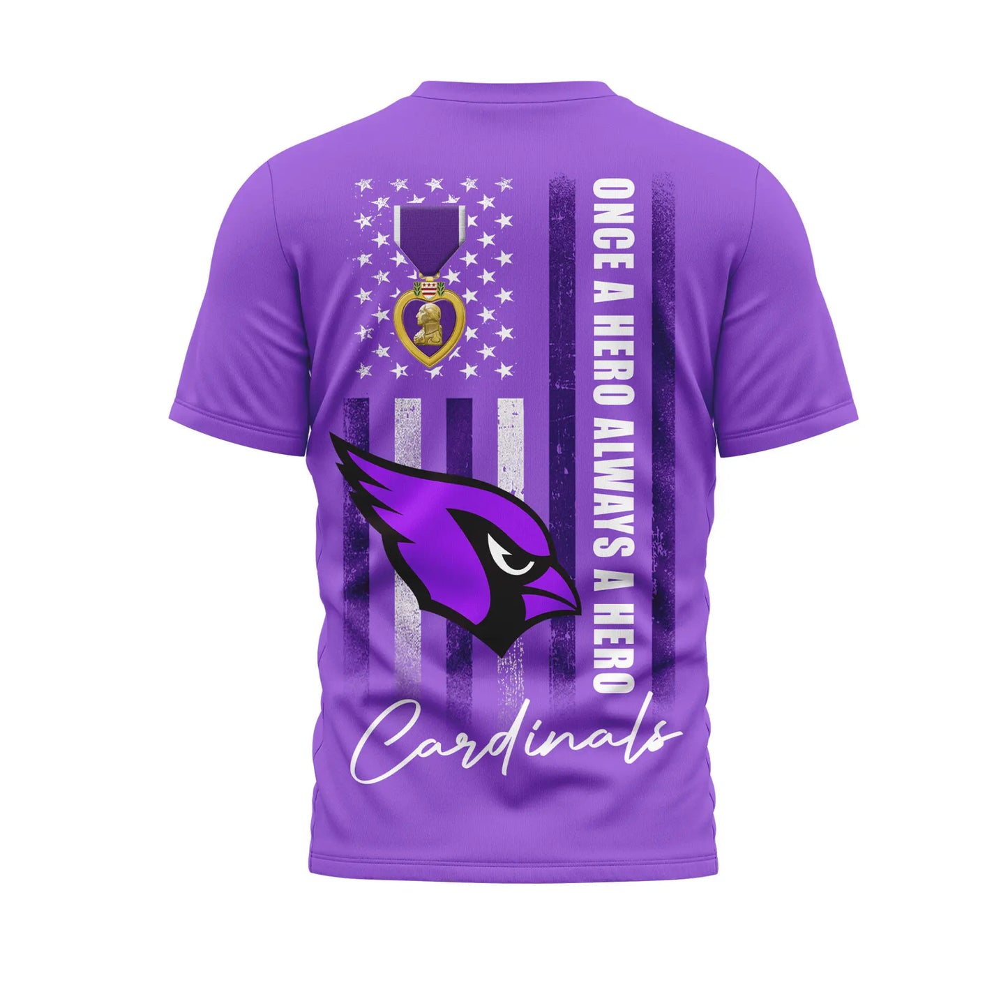 Arizona Cardinals | Premium NFL Premium National Purple Heart Day 3D Shirt HI – HuddleStyle.com - Image 3