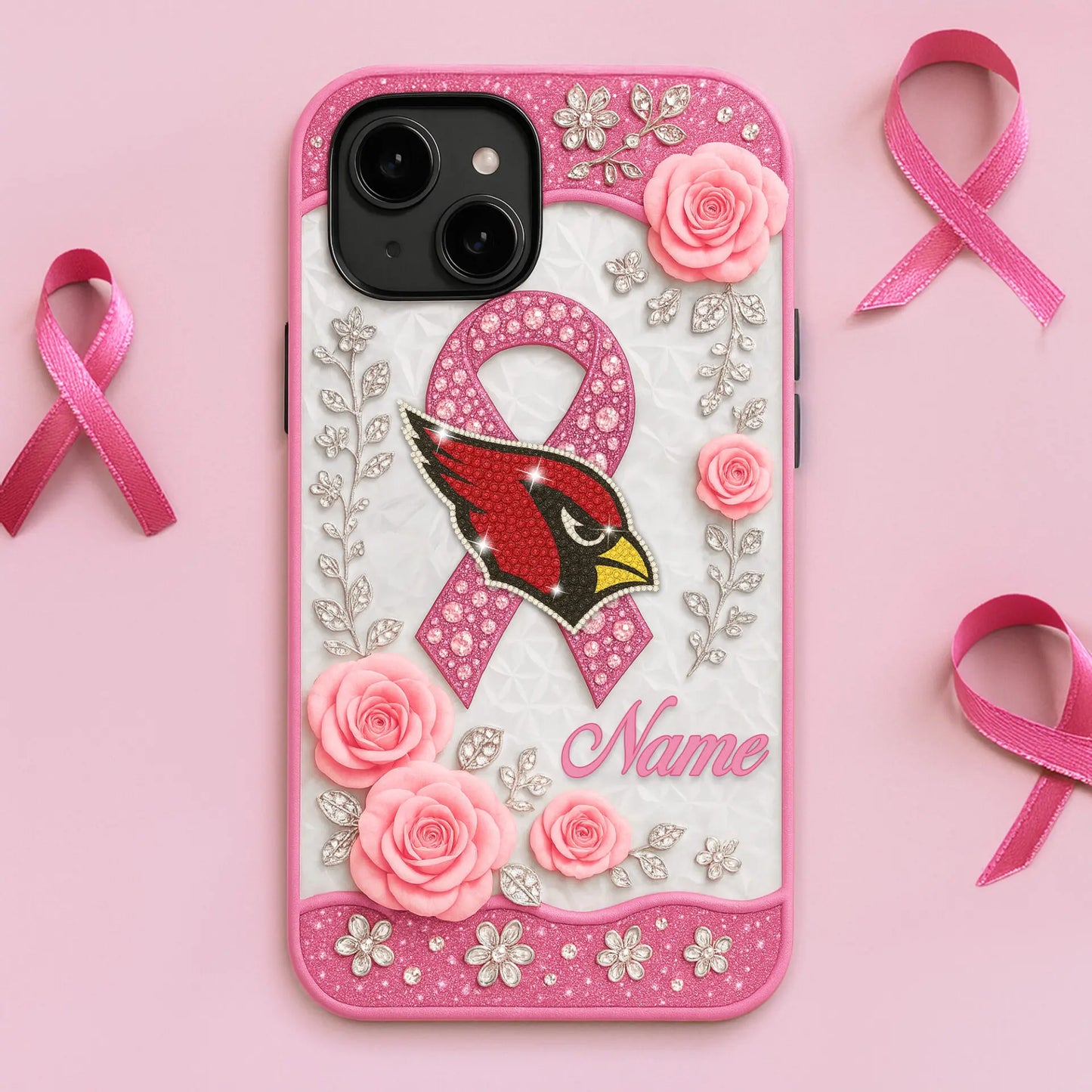 Arizona Cardinals | Premium NFL Breast Cancer Phonecase HI – HuddleStyle.com - Image 2