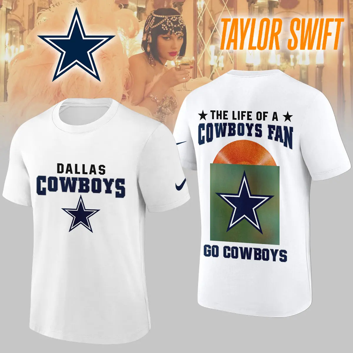 Dallas Cowboys | Premium NFL x Taylor Swift 3D Shirt HI – HuddleStyle.com - Image 6