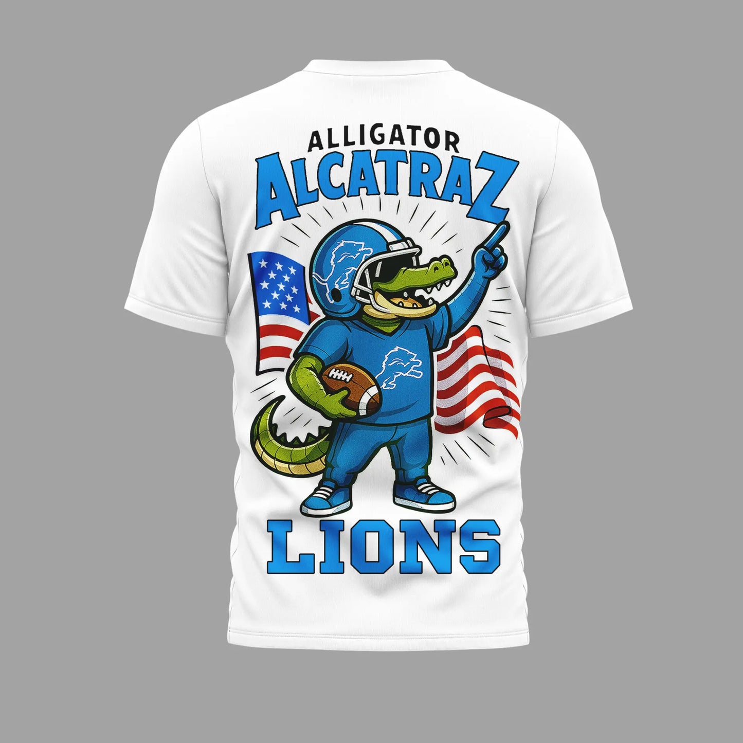 Detroit Lions | Premium NFL x Alligator Alcatraz 3D Shirt HI – HuddleStyle.com - Image 3
