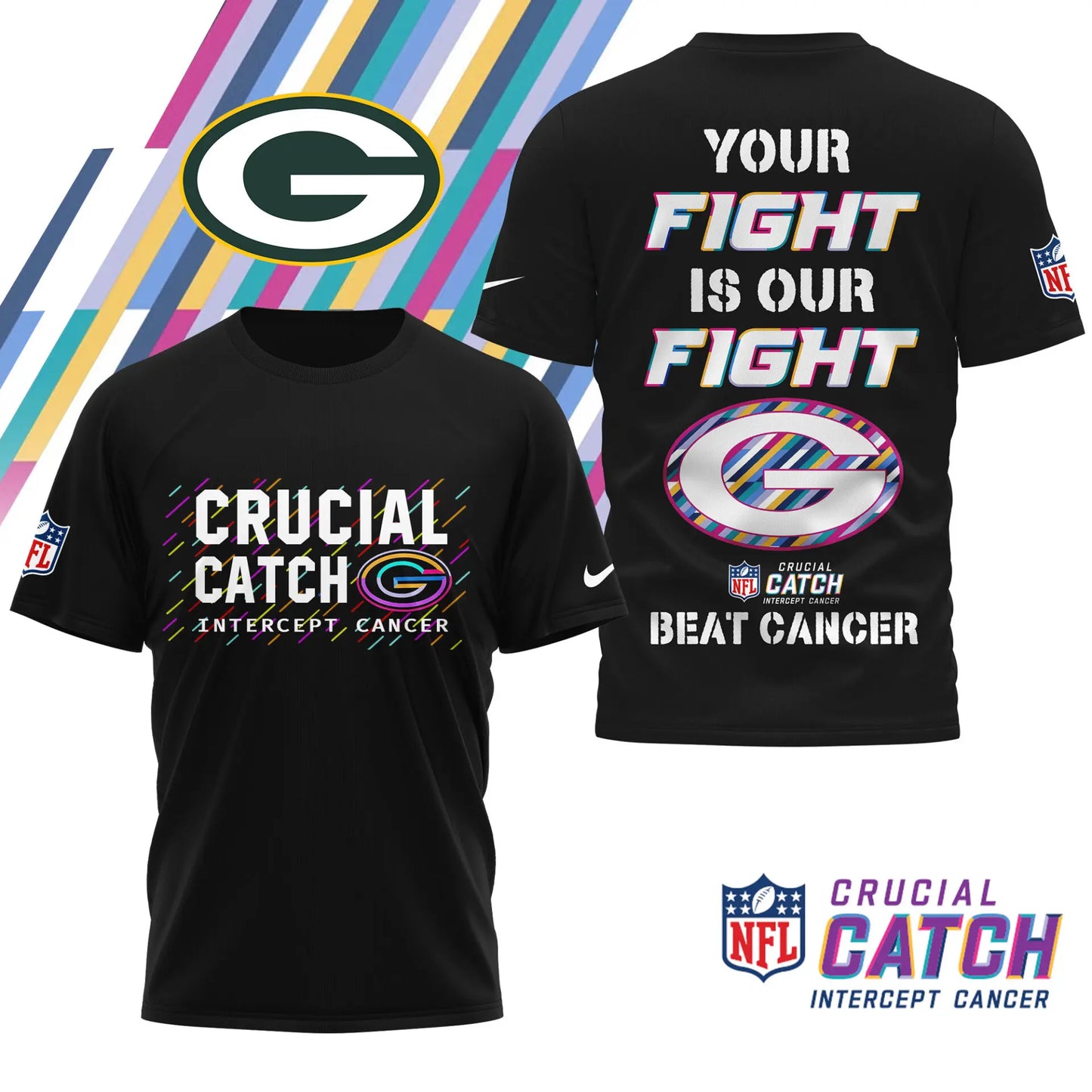 Green Bay Packers | Premium NFL Crucial Catch 3D Shirt HI – HuddleStyle.com - Image 3