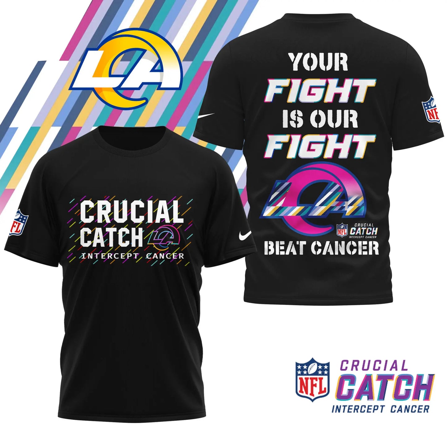 Los Angeles Rams | Premium NFL Crucial Catch 3D Shirt HI – HuddleStyle.com - Image 3