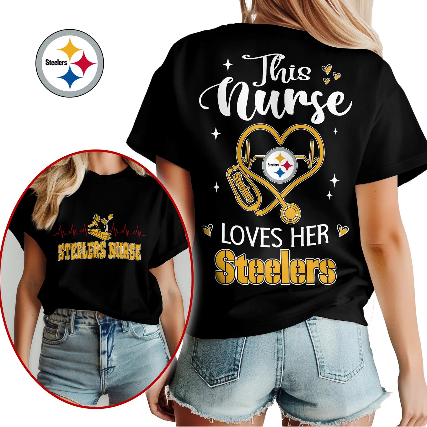 Pittsburgh Steelers | Premium Nurse Appreciation Month Women’s Shirt NY – HuddleStyle.com - Image 3