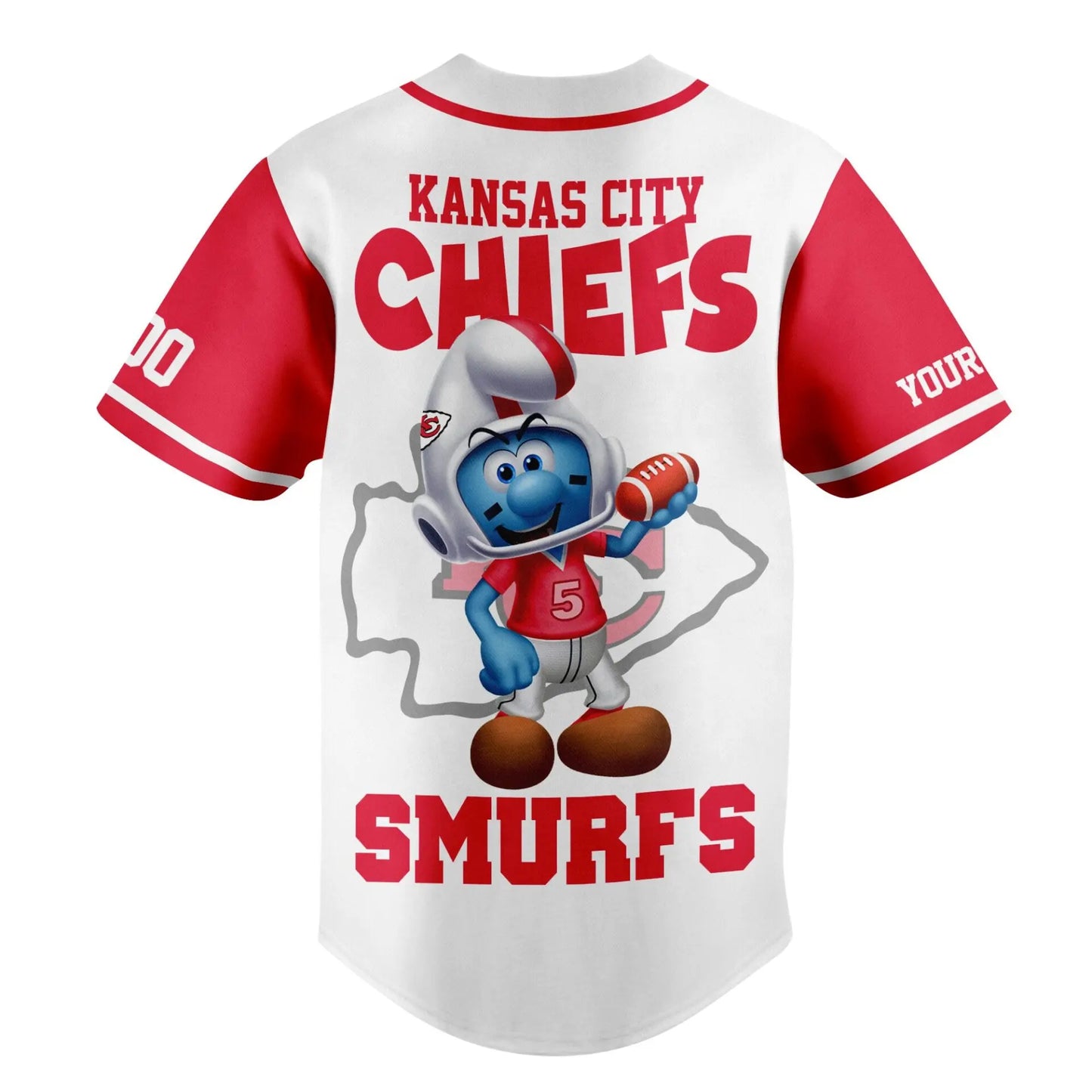 Kansas City Chiefs | Premium NFL x Smurfs Jersey NY – HuddleStyle.com - Image 3