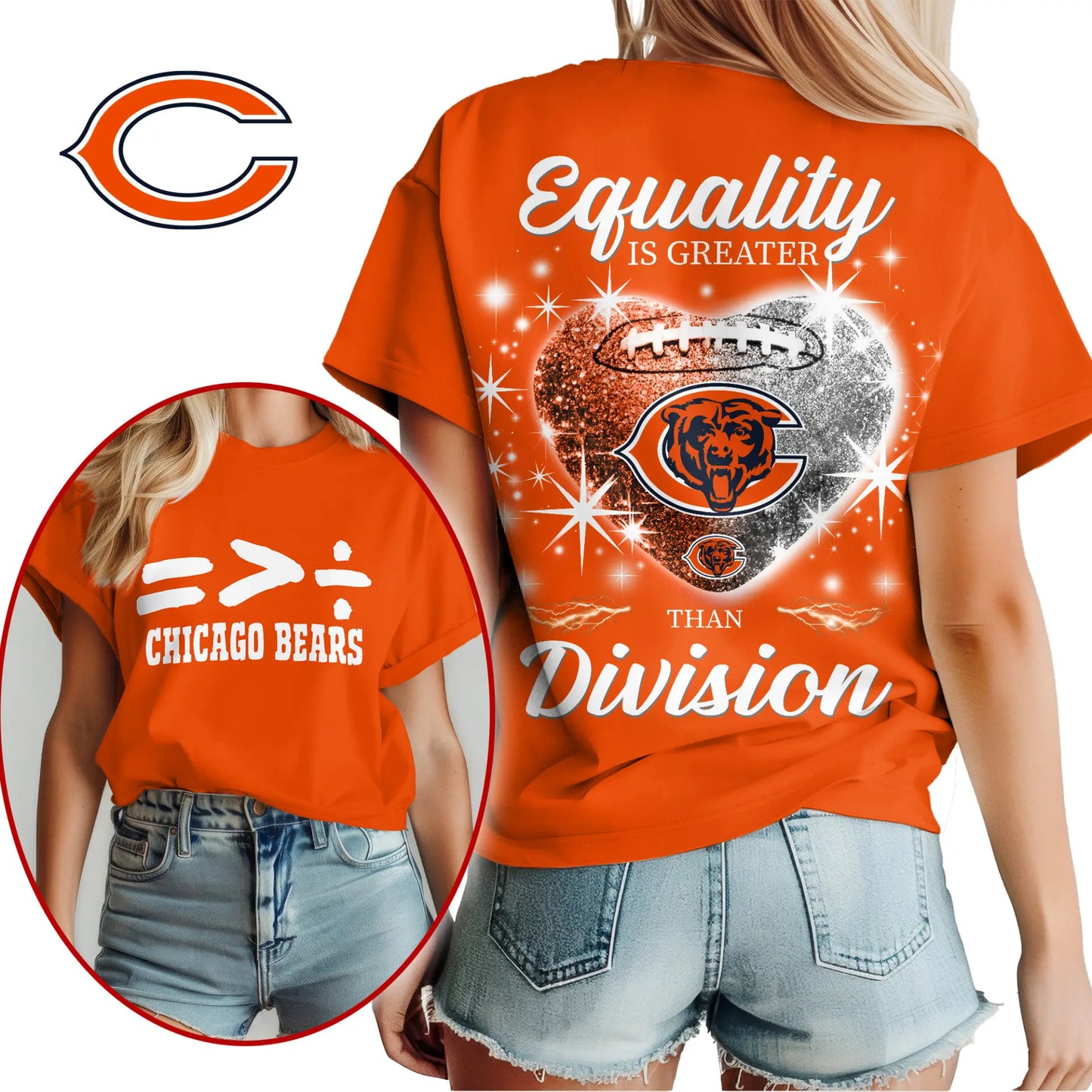 Chicago Bears | Premium Women’s Equality Day Women’s Shirt NY – HuddleStyle.com - Image 2